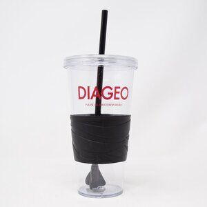Diageo Tumbler Cup Lid Straw Clear Plastic 20 oz Celebrate Responsibly Travel